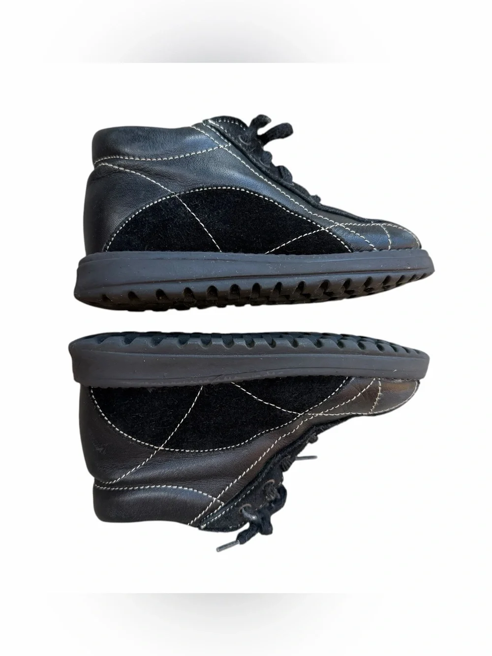 Kids Casual Black Lace-Up Shoes